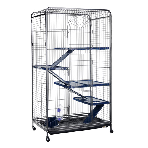 ПР0013814 Клетка для грызунов для шиншилл 79х52х139,5см 4-х этажная с выдвижным поддоном, на колесах Kredo 