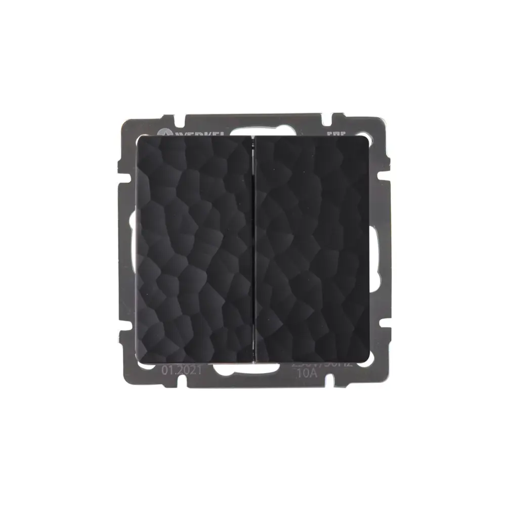 Выключатель встраиваемый Werkel Hammer 2 клавиша цвет черный STLM-2055418