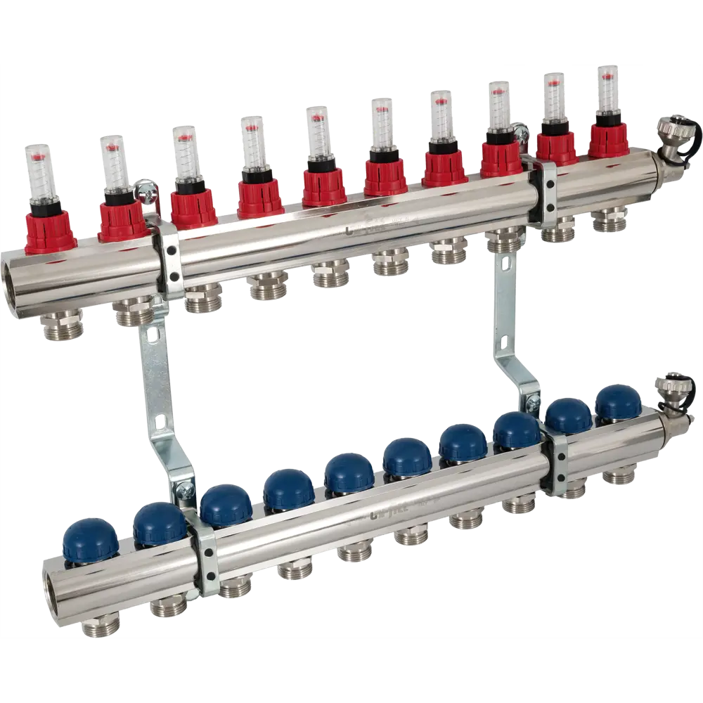 Коллекторная группа Uni-Fitt со встроенными расходомерами 1"х3/4" 10 выходов 440E4310 STLM-2089645 - Вид №1