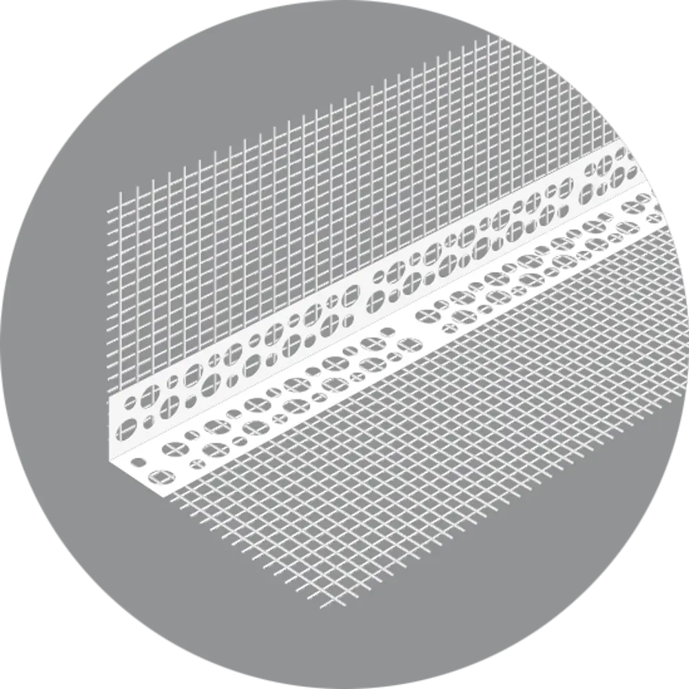 89335253 Профиль угловой ПВХ со стеклосеткой 100x150x2500 мм STLM-1018387