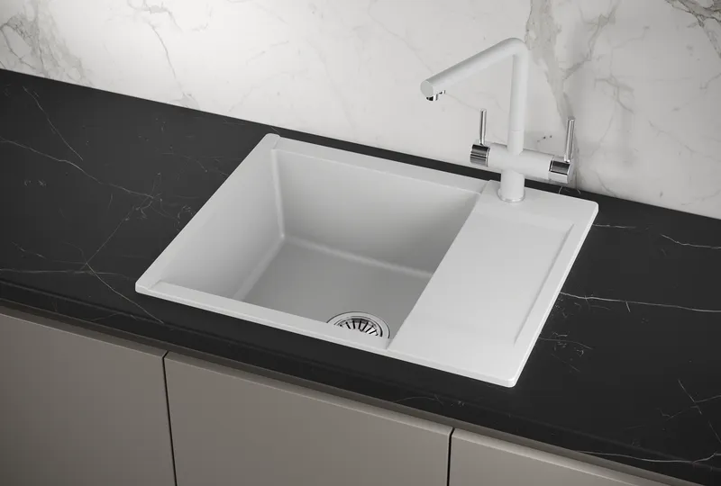ES-6202, АРКТИК (БЕЛЫЙ), кухонная мойка, кварц, ESTETICA