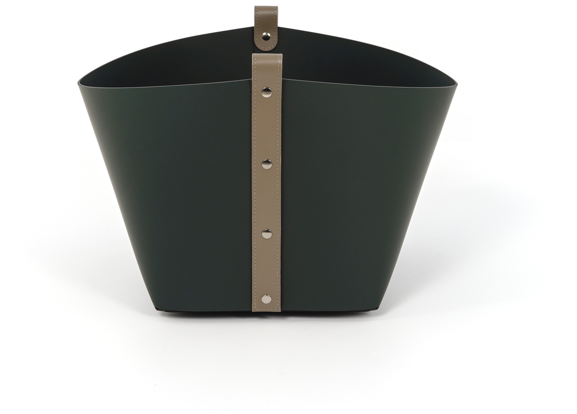 Корзина Ovo - 40X44XH39см / Серо-коричневый / регенерированная кожа_белый