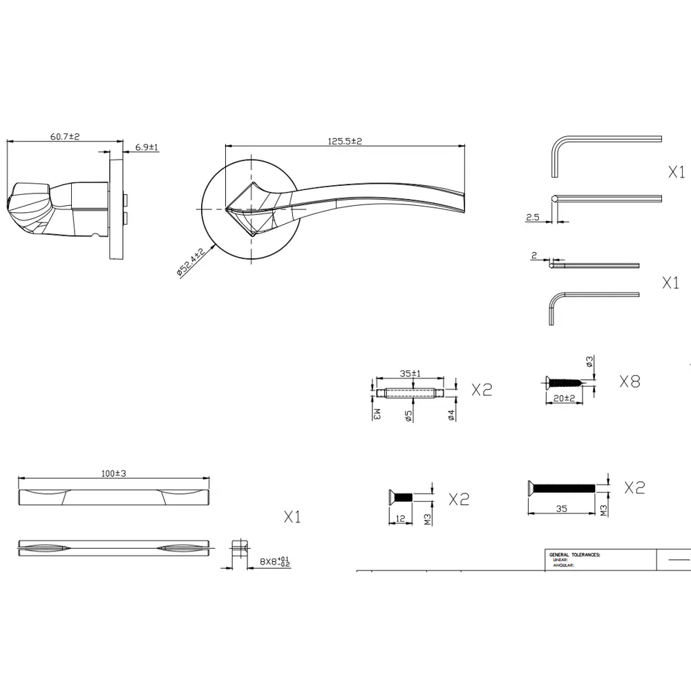 Дверная ручка на розетке KREAFORTA Ая без запирания цвет никель STLM-2174994 - Вид №5