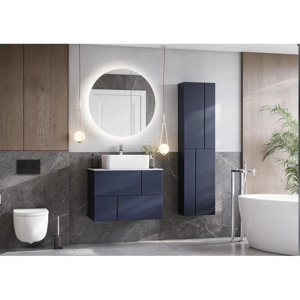 Тумба под раковину подвесная Roca Pilar 80 см цвет синий STLM-2177477 - Вид №8