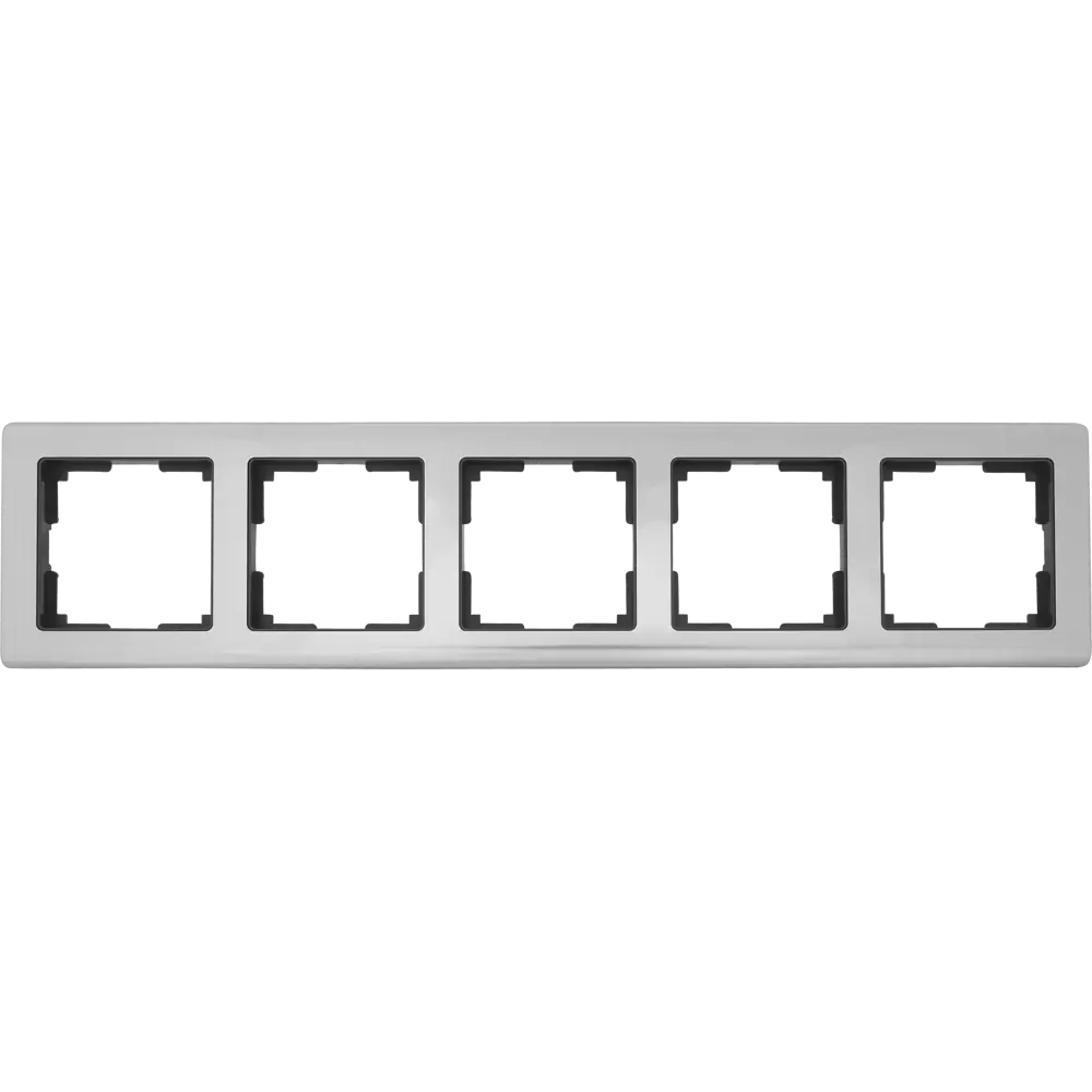 Рамка для розеток и выключателей Werkel Metallic 5 постов металл цвет глянцевый никель STLM-2148978
