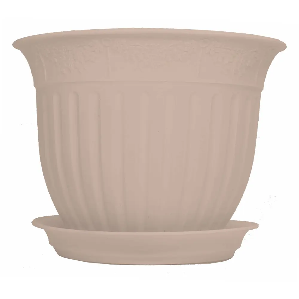 Кашпо Виноград ø26 h23 см v4 л пластик кремовый Santreyd STLM-2123530