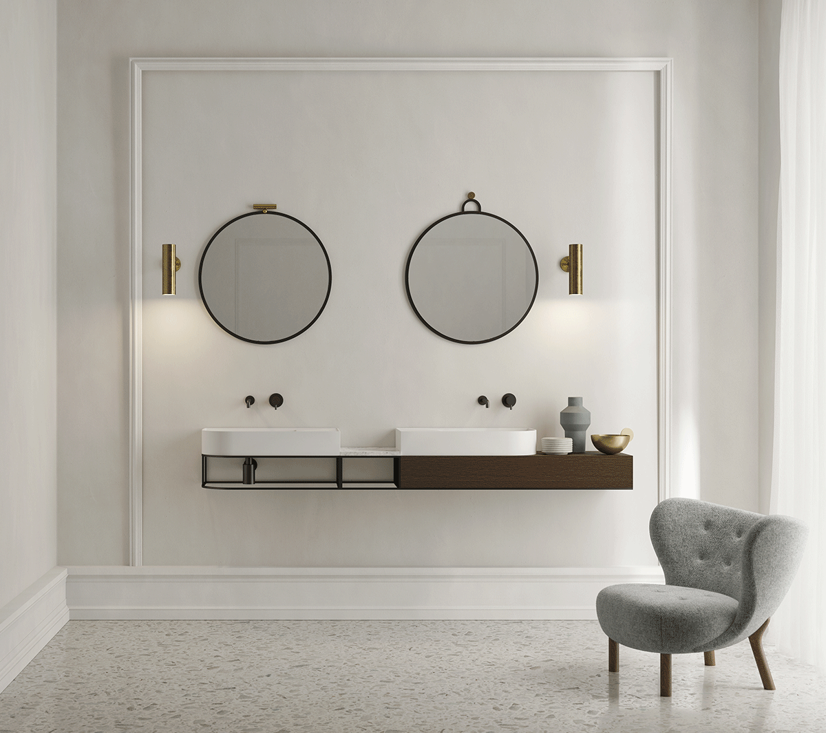 Ex.T Nouveau Консоль с раковиной и ящиком Nouveau-comp_3 - Вид №1