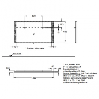 Зеркало 120 см Keramag  Silk 816520000  - Вид №1