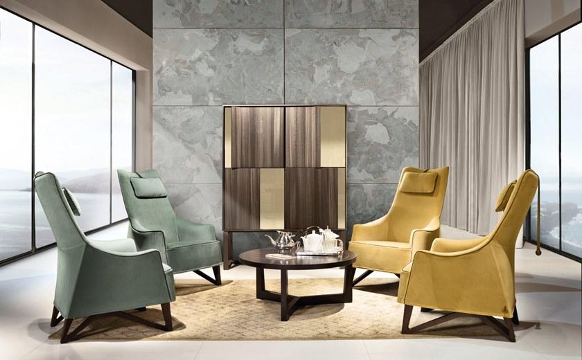 Giorgetti Кресло Wing из кожи с подлокотниками Mobius sun-id-1345546 - Вид №2