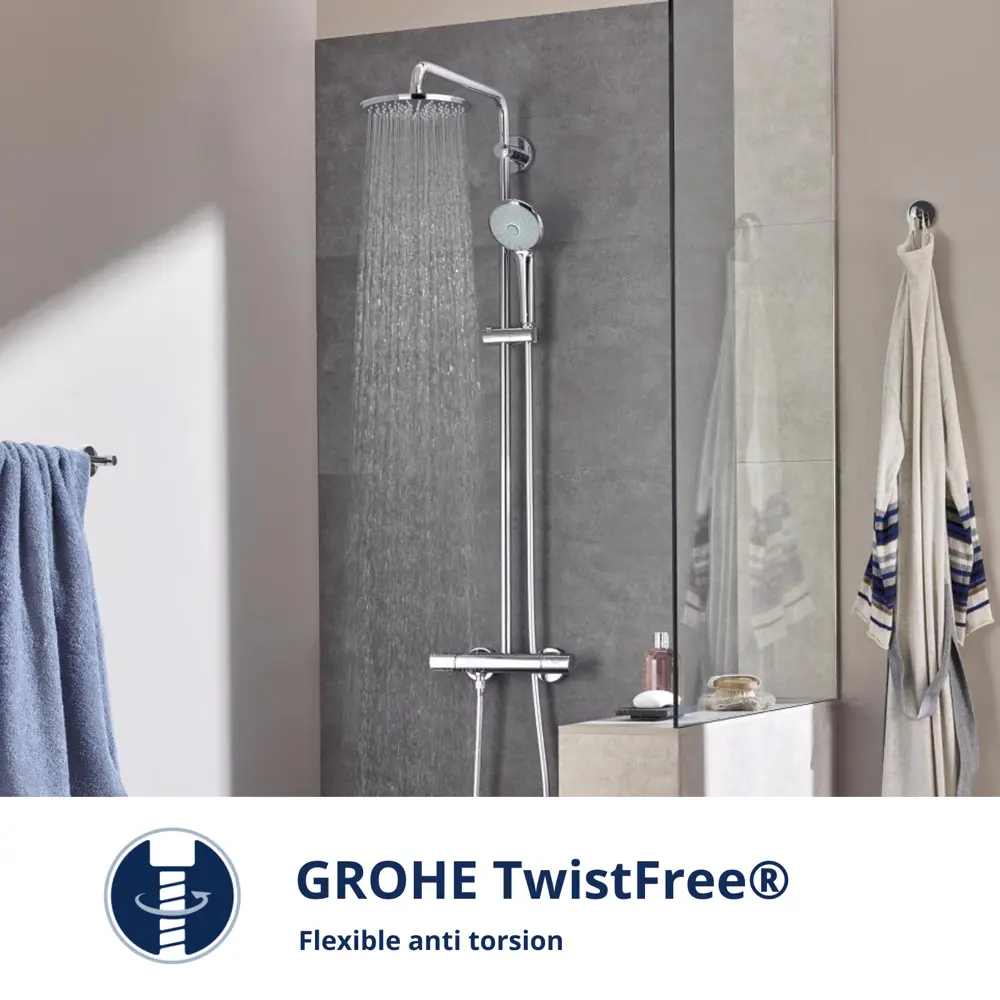 Душевая стойка Grohe Vitalio Start Clova 2 режима с термостатом 82559325 STLM-2188499  - Вид №9