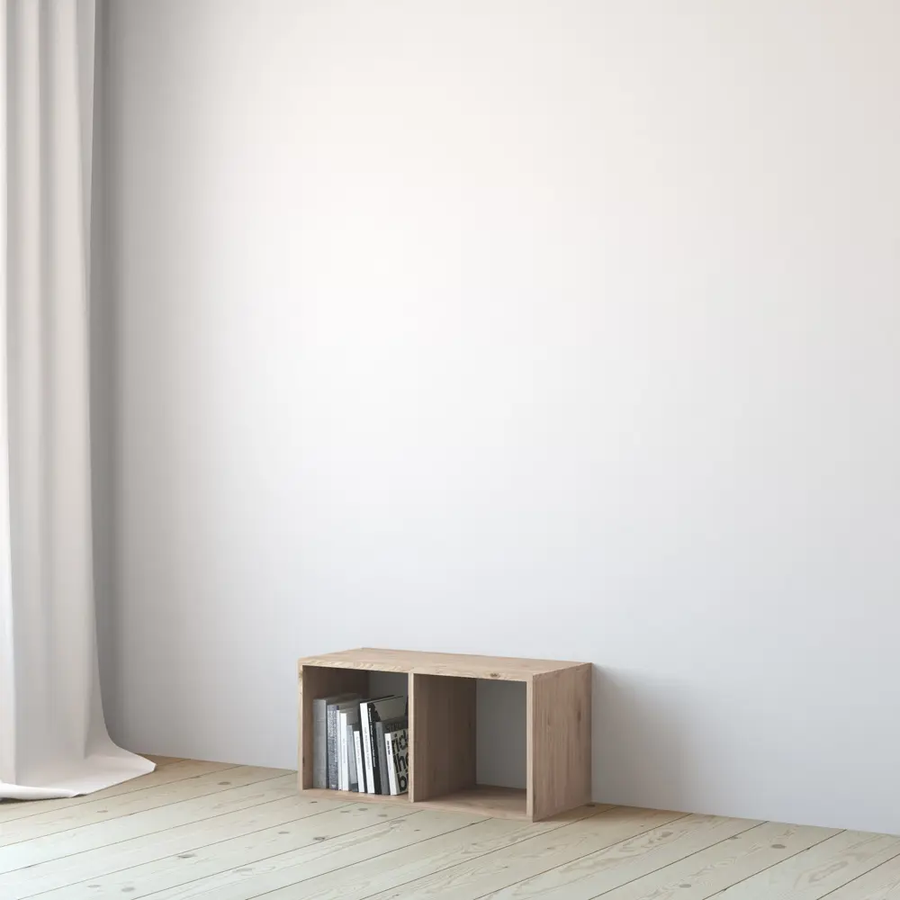 Стеллаж Spaceo KUB 2 секции 36x70.5x31.7 см ЛДСП цвет гикори джексон STLM-2203744 - Вид №13