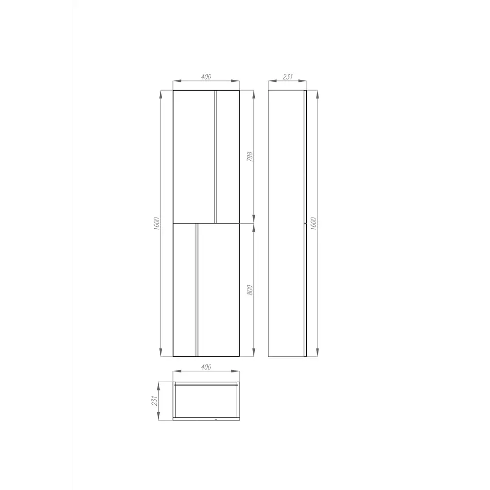Пенал для ванной Roca Pilar 160x40 см цвет синий STLM-2150981 - Вид №6