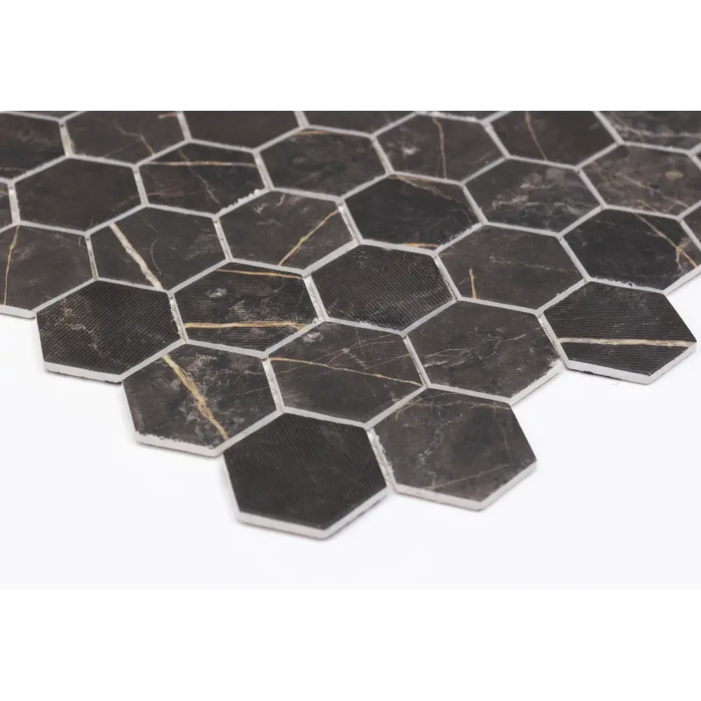 Мозаика Hexag Marble Coimbra стекломасса 28.4x4.9 см цвет черный Santreyd Мозаика Onix STLM-2106362 - Вид №3