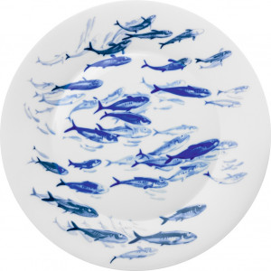 10577467 Hering Berlin Блюдо круглое Hering Berlin "Косяк рыб" "Океан" 37см Фарфор