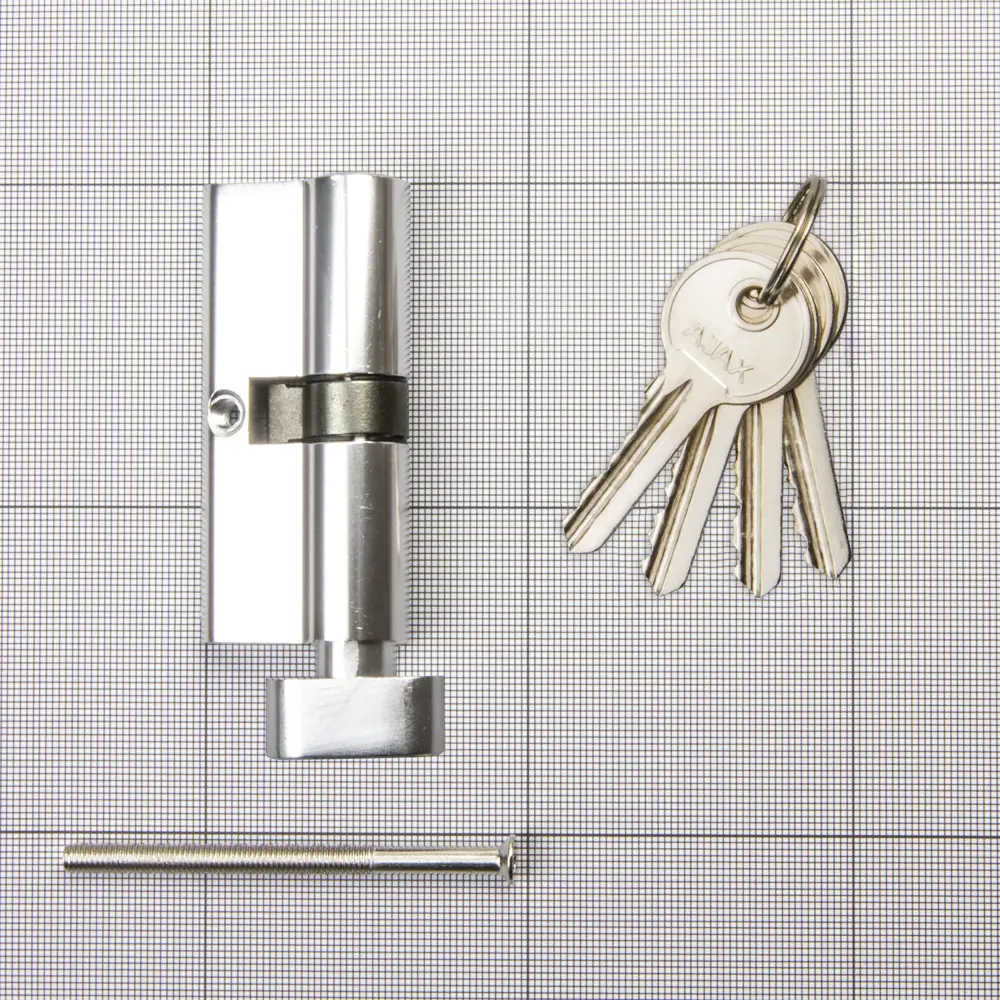 AJAX Цилиндр AX102/70 ключ-вертушка с хромированным покрытием 83738361 STLM-0044091 - Вид №3