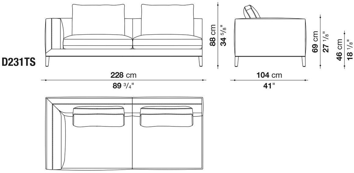 Maxalto Модульный угловой диван из ткани Dives sun-id-1407259 - Вид №20
