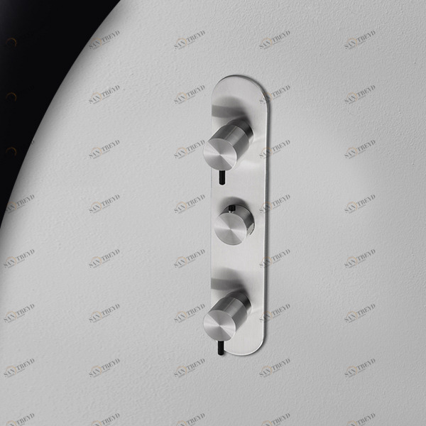 Термостат для душа матовая сталь с черной ручкой Toki Radomonte TKI54SCIL22