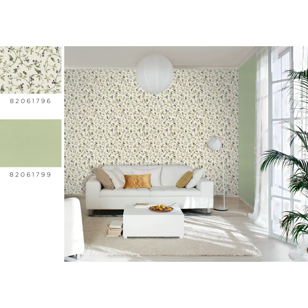 Обои флизелиновые Rasch Lazy Sunday зеленые 0.53 м 400816 STLM-2113328 - Вид №4