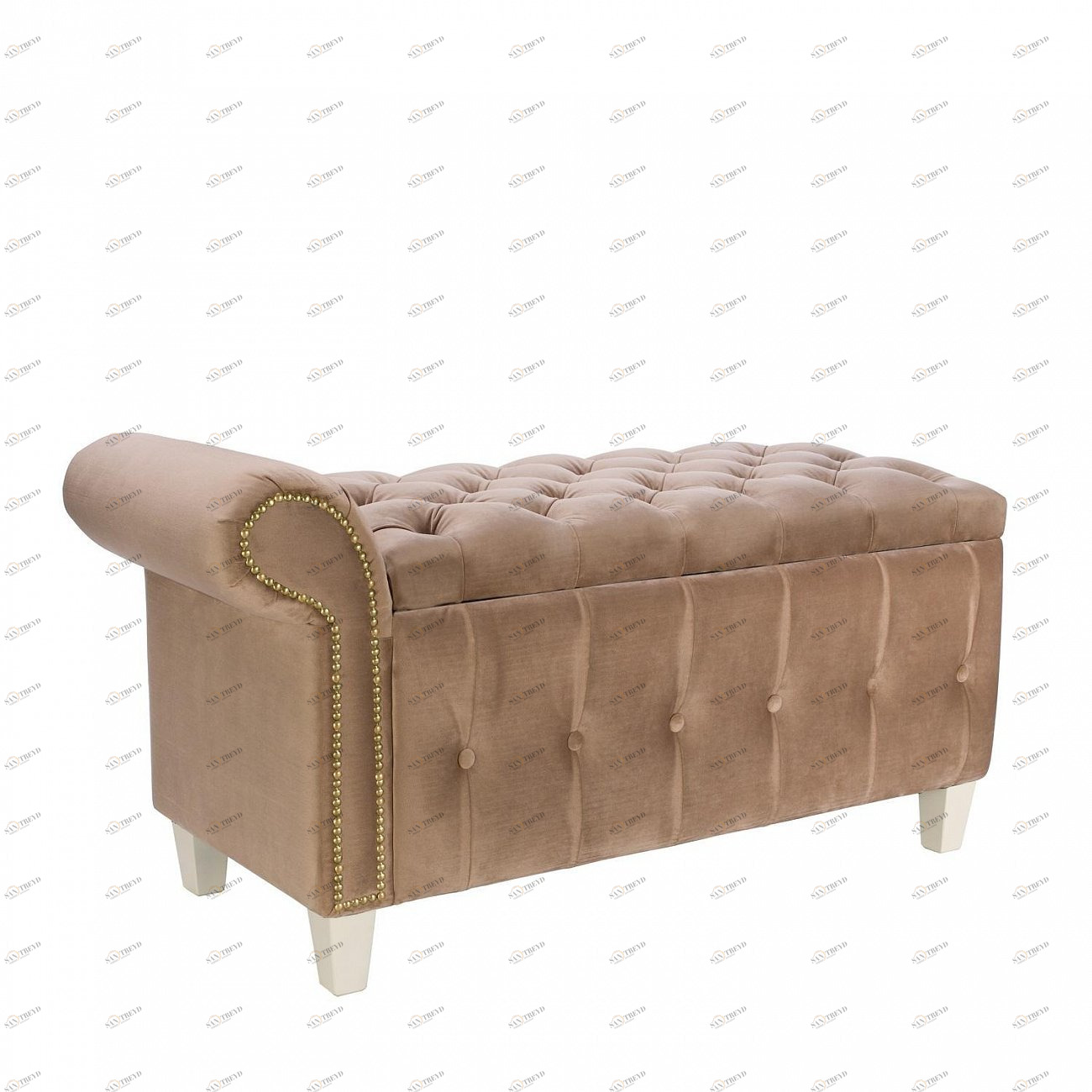 Банкетка мягкая на ножках светло-коричневая Leset Classic-Б2 IMPEX  00-3967303 Коричневый 