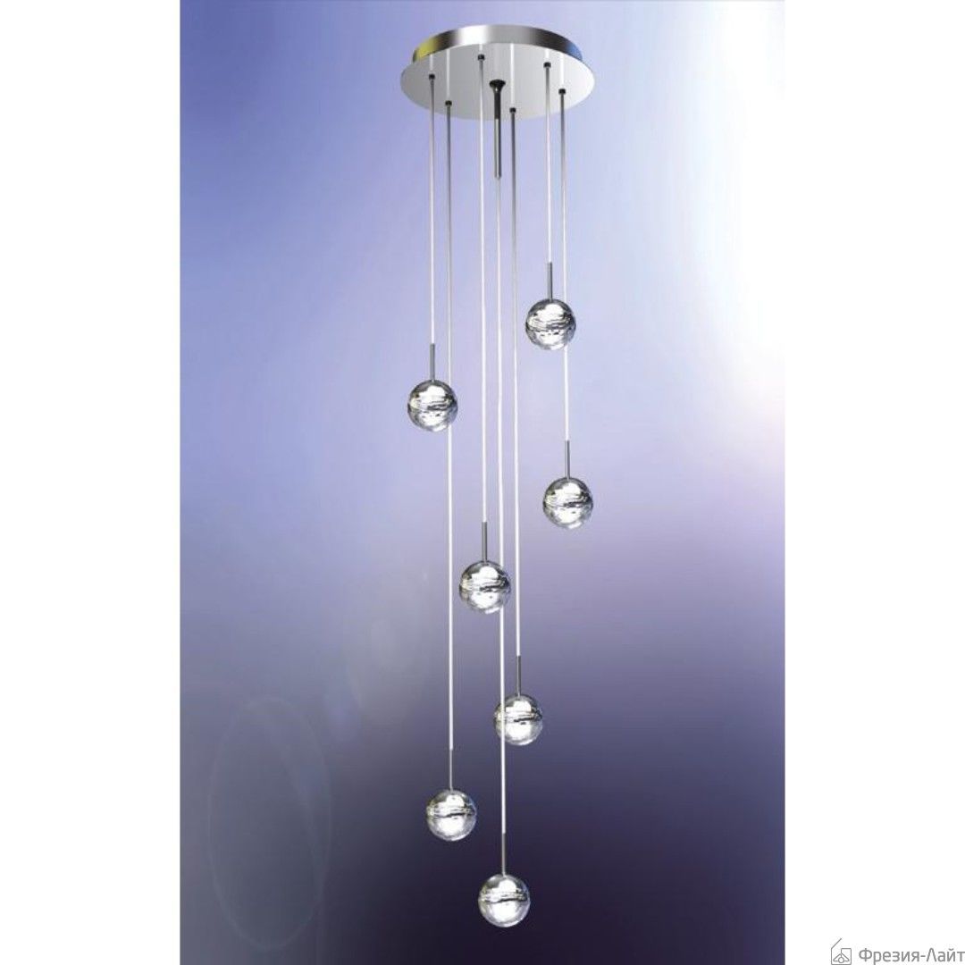 Orion DLU 1731/40/7 никель люстра подвесная хрустальная Ball 117824