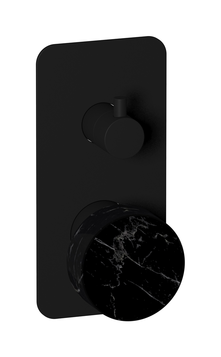 Внешние части встроенного в стену смесителя на 3 потребителя WE ARE IB mr312np_2 Matt Black Marmo