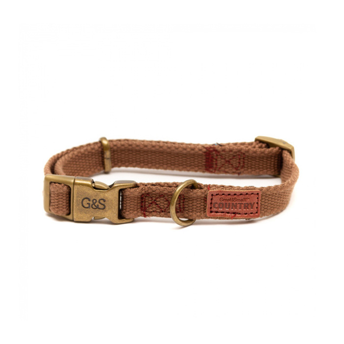 ПР0048472 Ошейник для собак Canvas 25х450-680мм коричневый Great&Small 