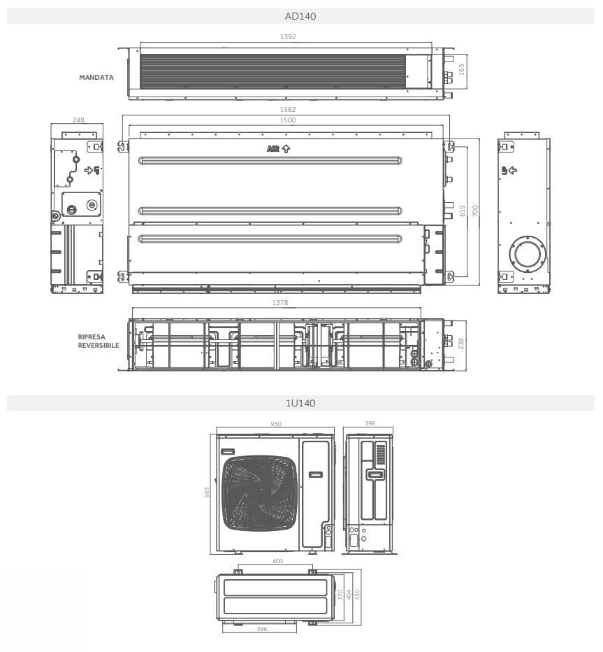 Воздуховод среднего давления Haier AC Italy CANALIZZATO SLIM MP ARCH-00120232 - Вид №5