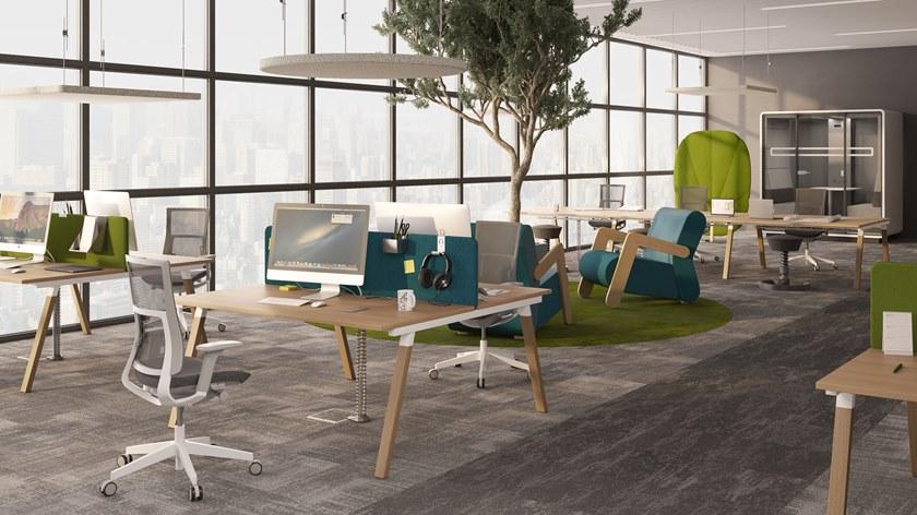 Mikomax Smart Office Несколько рабочих станций с разделительными панелями Flexido sun-id-1386429 - Вид №1