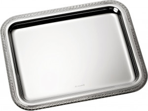 10604740 Christofle Поднос прямоугольный 26х20см "Мальмезон" (посеребрение) Серебро 925