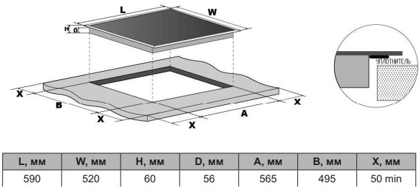 9114650 Индукционная варочная поверхность Darina 6Р ЕI303 B STDN-0061246 - Вид №1