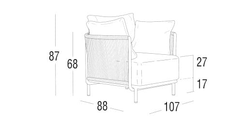 Плетеное кресло с полиэфирной веревкой Roberti Queen ARCH-00060886 - Вид №9