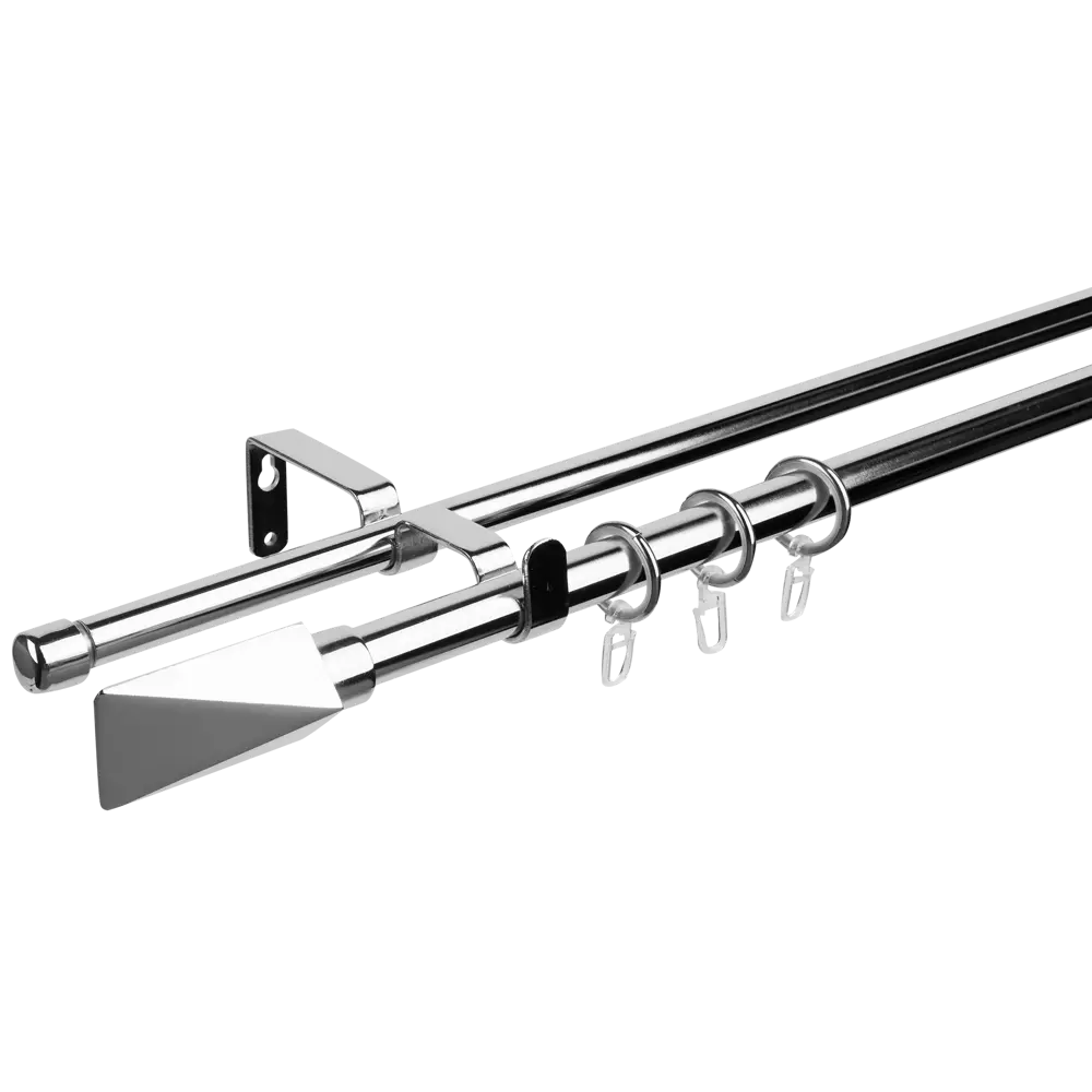 Карниз двухрядный раздвижной Inspire Грани 160-300 см цвет хром 81976820 STLM-2095334 
