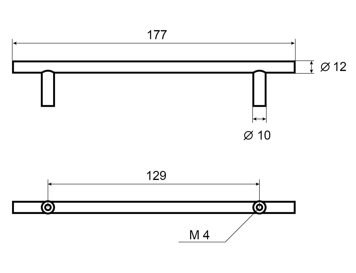 84614653 Ручка-рейлинг PRZ 128 мм, цвет бронза STLM-0053004 PALLADIUM  - Вид №2