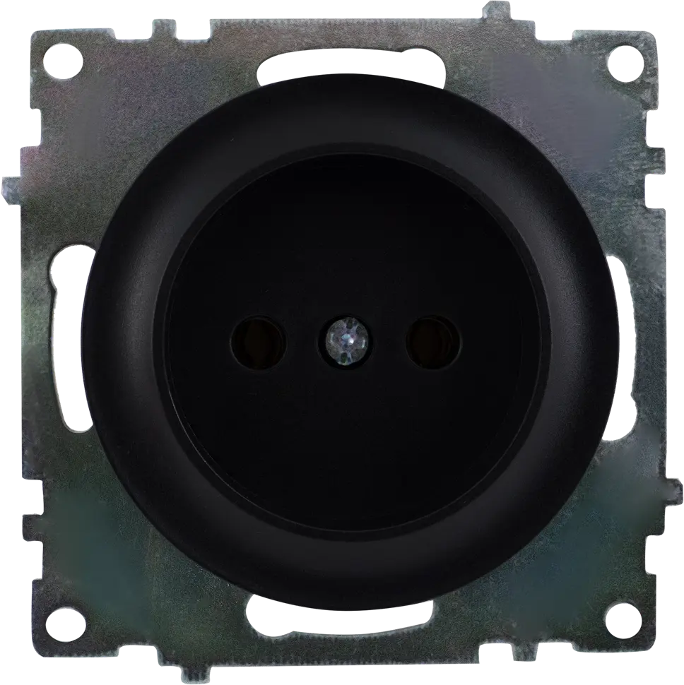 Розетка OnekeyElectro Florence черная без заземления для классических интерьеров 82127006