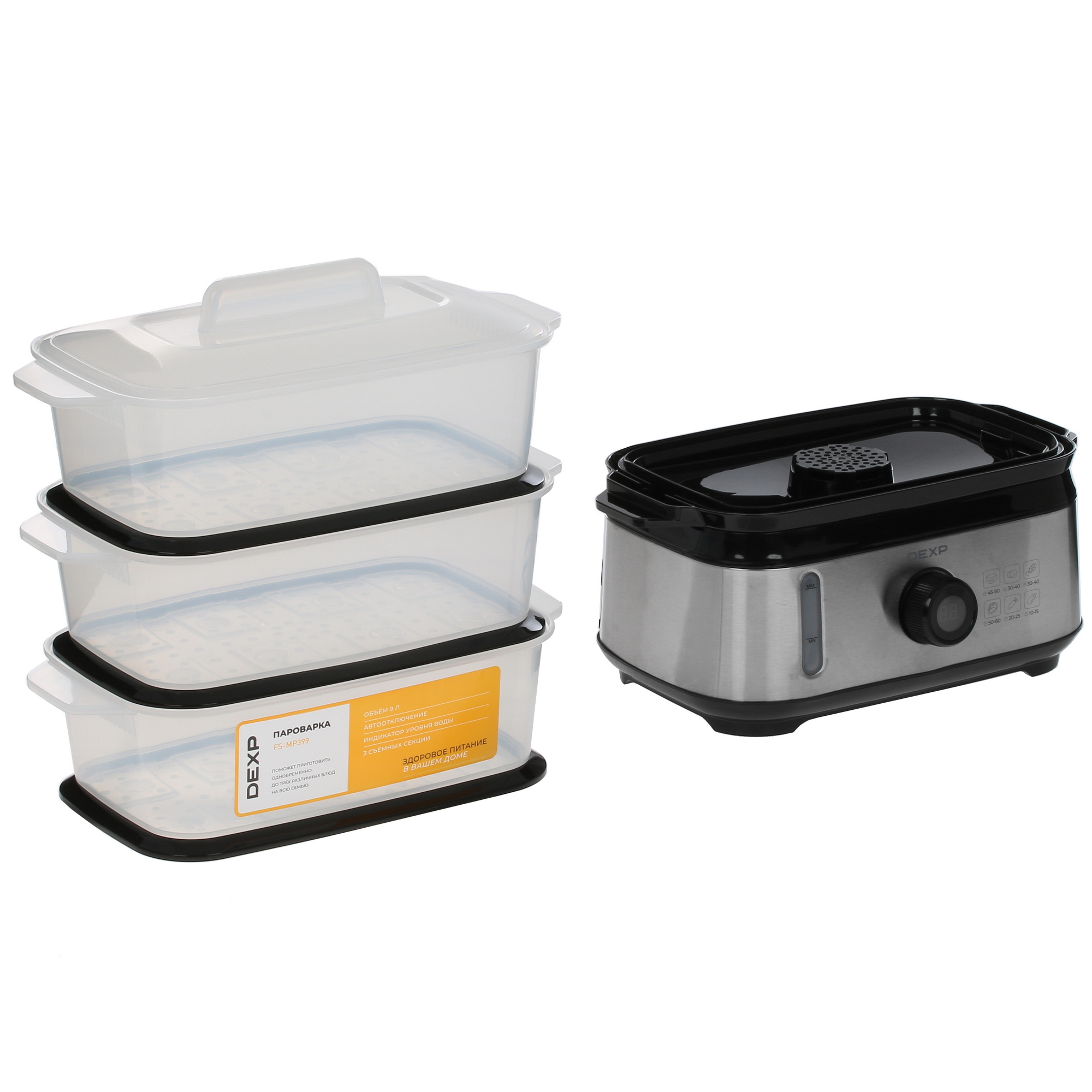 5405145 Пароварка DEXP FS-MP399 серебристый STDN-0118403 - Вид №4