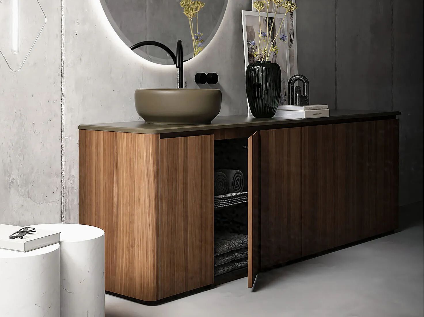 Грецкий орех напольный умывальник Falper ViaVeneto Classica ARCH-00042053