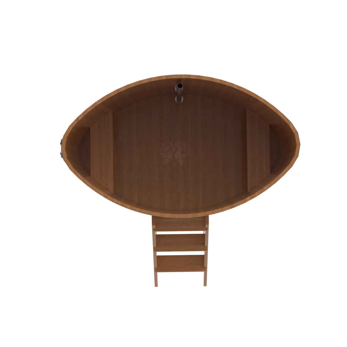 1314 Купель овальная из дуба 1,02х1,68х1,4 натуральная Alyarus  - Вид №4