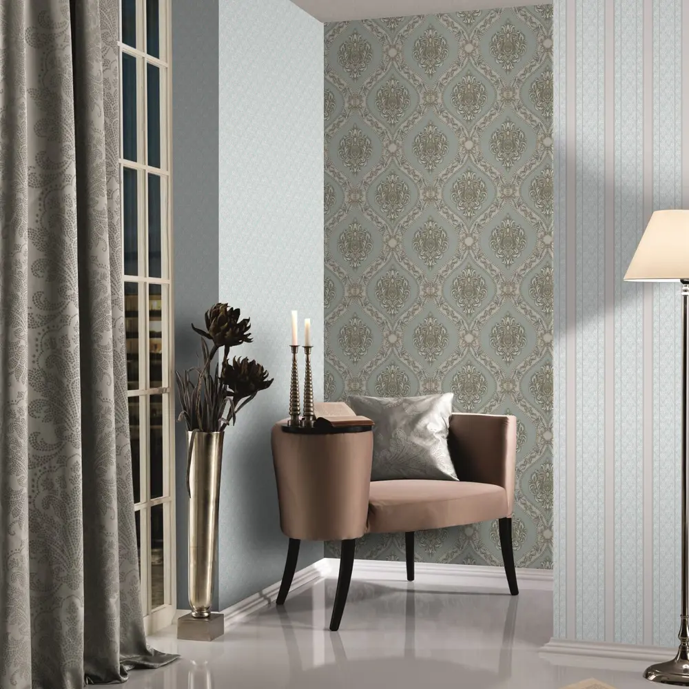 Обои флизелиновые Erismann Millennium зеленые 1.06 м 3642-6 STLM-2171139 - Вид №2