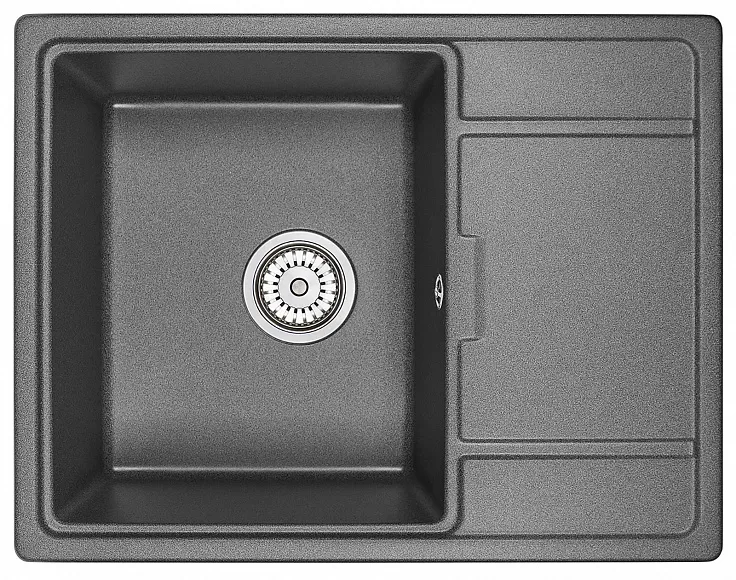 6503, ГРАФИТ (ЧЁРНО-СЕРЫЙ), кухонная мойка, кварц GRANULA 6503-ST155 - Вид №1