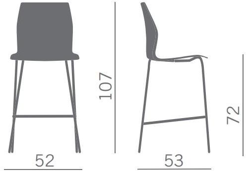 Kastel Табурет высокий полипропиленовый с подставкой для ног Kalea sun-id-1509986 - Вид №2