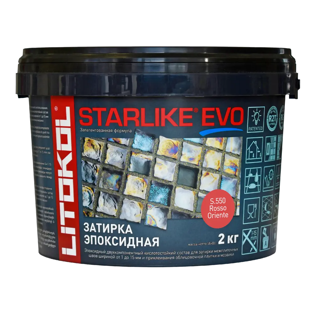 Затирка эпоксидная LITOKOL Starlike Evo S.550 цвет красный восток 2 кг Без серии STLM-2171998 - Вид №1