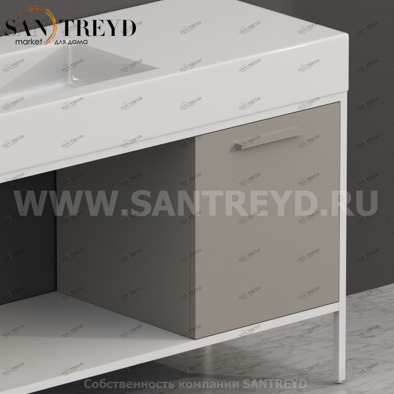 SD4548GH2 Тумба с открывающейся правой створкой (с 1 стеклянной полкой) Globo Ceramica Globo INCANTHO