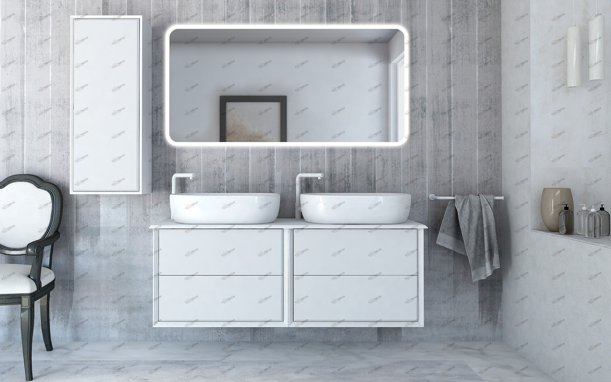 Мебель для ванной CEZARES BELLAGIO 140 White Stone