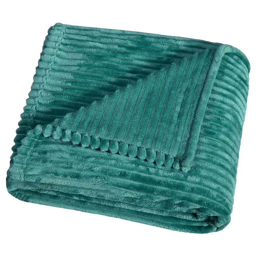 Плед Strips 150x200 см велсофт цвет изумрудный Santreyd STLM-2062271