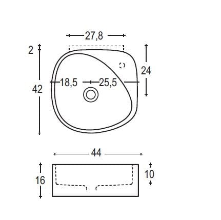 Бетонный одиночный подвесной умывальник Moab Elletre ARCH-00078215 - Вид №12