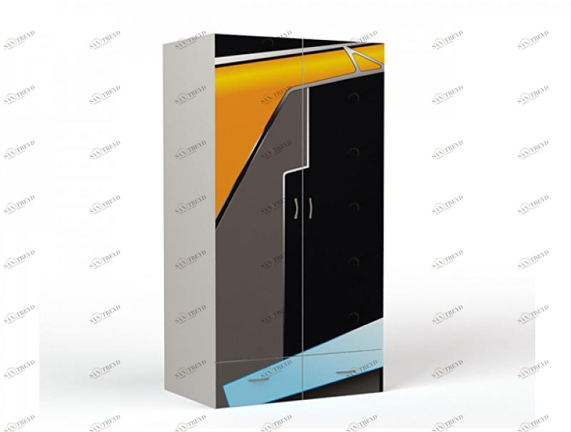 Шкаф ABC-KING 2х дверный Pilot без зеркала, серый каркас 4631147957757