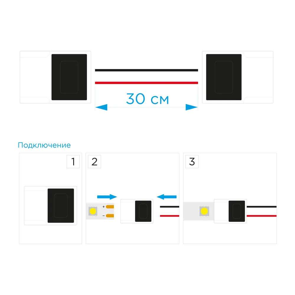 APEYRON - Комплект коннекторов для LED-ленты с проводами 82013160 STLM-0017616 - Вид №3