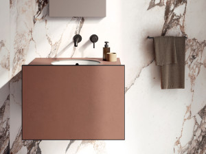 Подвесной шкаф для умывальника со встроенной раковиной