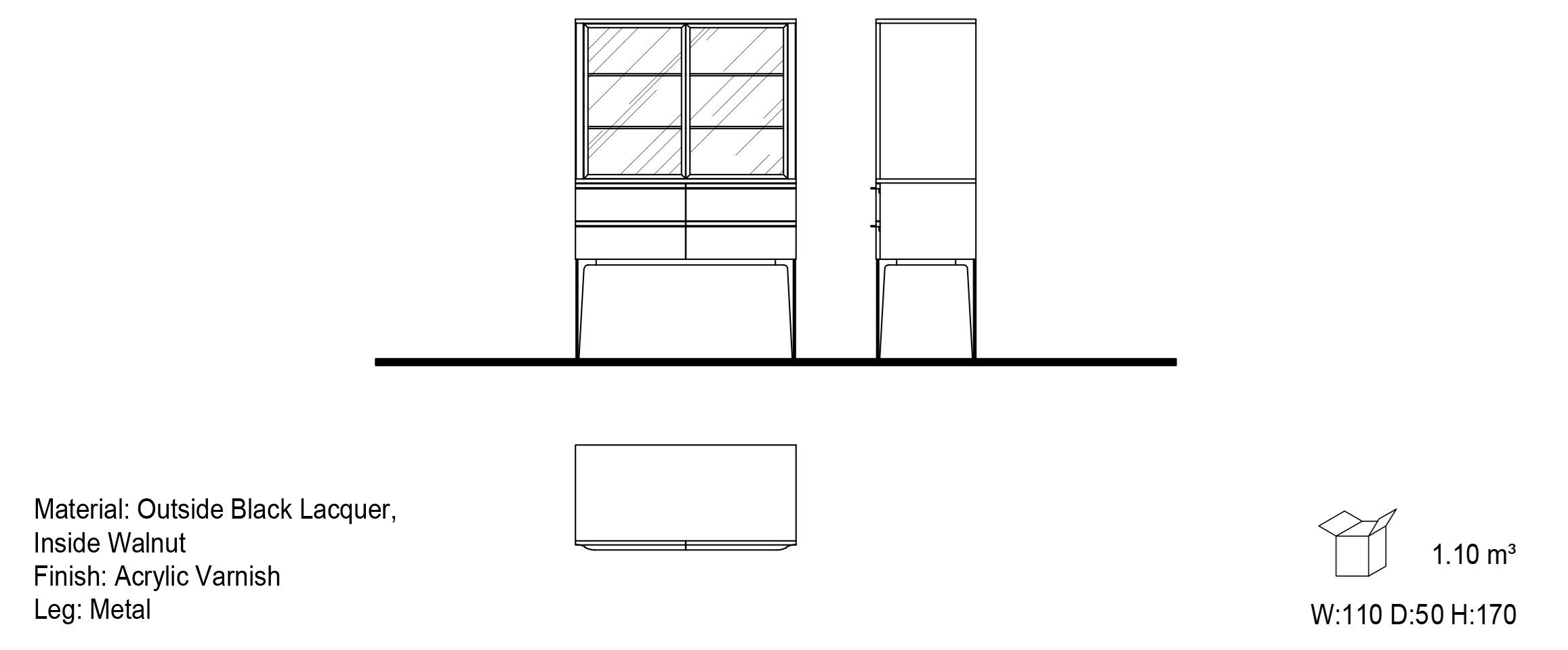 Деревянный и стеклянный шкаф Mobi Charm ARCH-00054766 - Вид №3