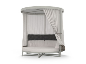 Круглая Садовая кровать из ткани с балдахином